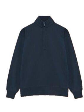 Aritzia Cozy Sweetfleece Boyfriend Navy Half-Zip  Turtleneck Pullover